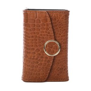 New Faux Alligator Skin Trifold Wallet Brown